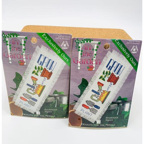 VTG 1996 In the Garden Lot of 2 Unopened Cross Stitch Kits Bookmark Signet #2074 - Picture 1 of 5